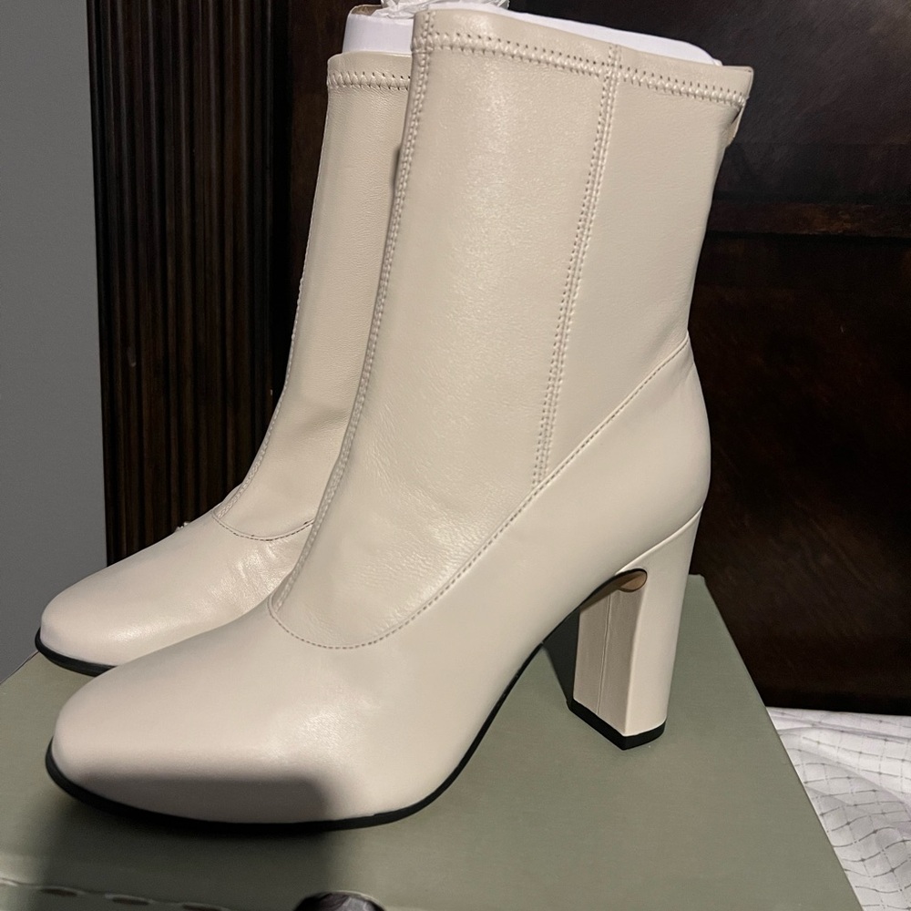 Elegant Cream Ankle Boots